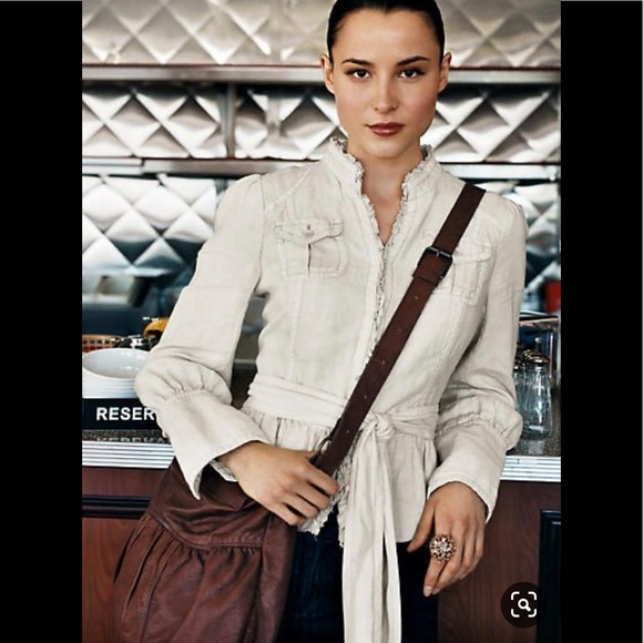 Anthropologie Jackets & Blazers - Anthro Louie Pleasure Hunter Linen Peplum Jacket